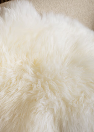Double white sheepskin rug