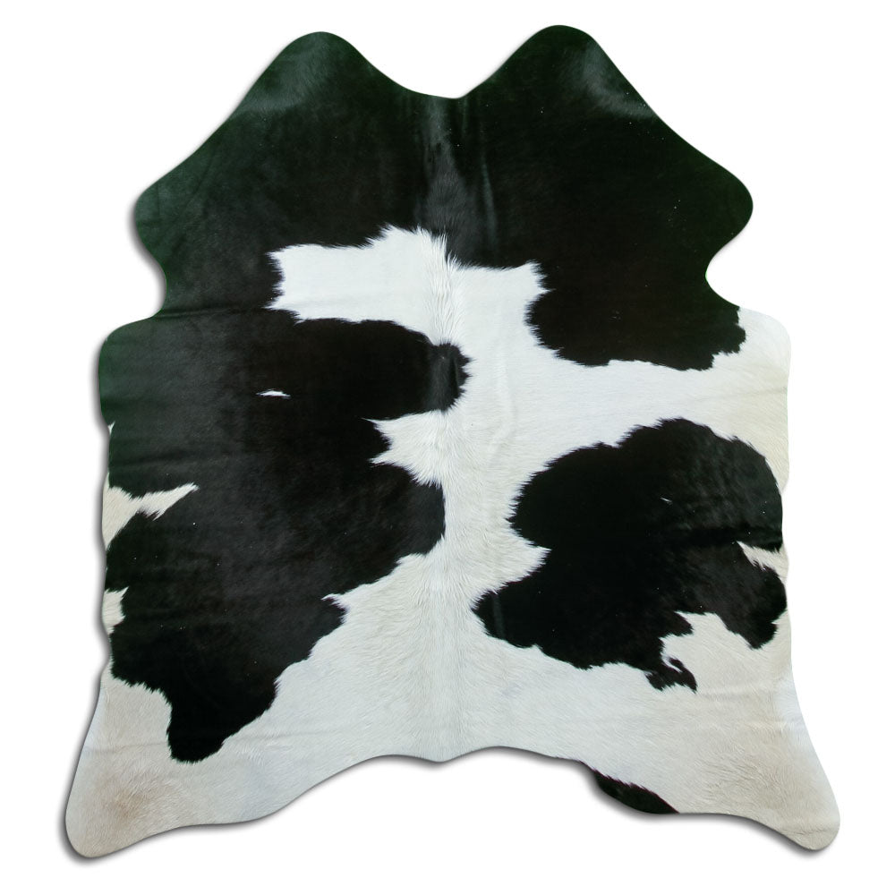 Black and white cowhide rug M