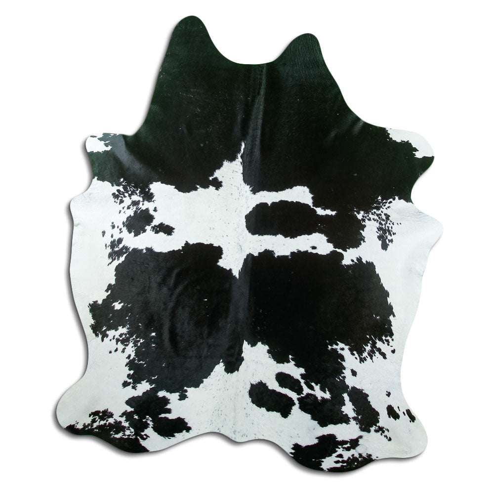 Black and white cowhide rug M