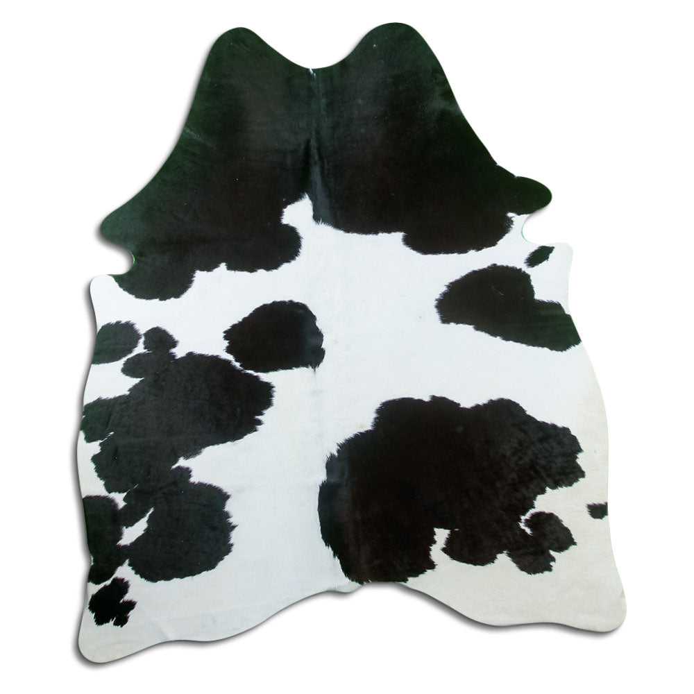 Black and white cowhide rug M