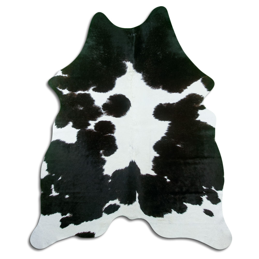 Black and white cowhide rug L