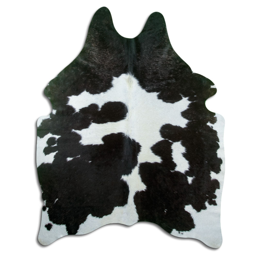 Black and white cowhide rug L