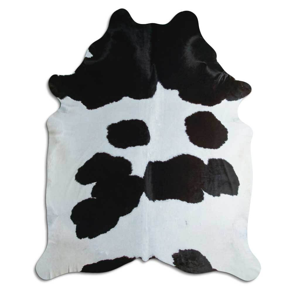 Black and white cowhide rug XL