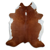 Brown and white cowhide rug XXL