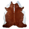 Brown and white cowhide rug XXL