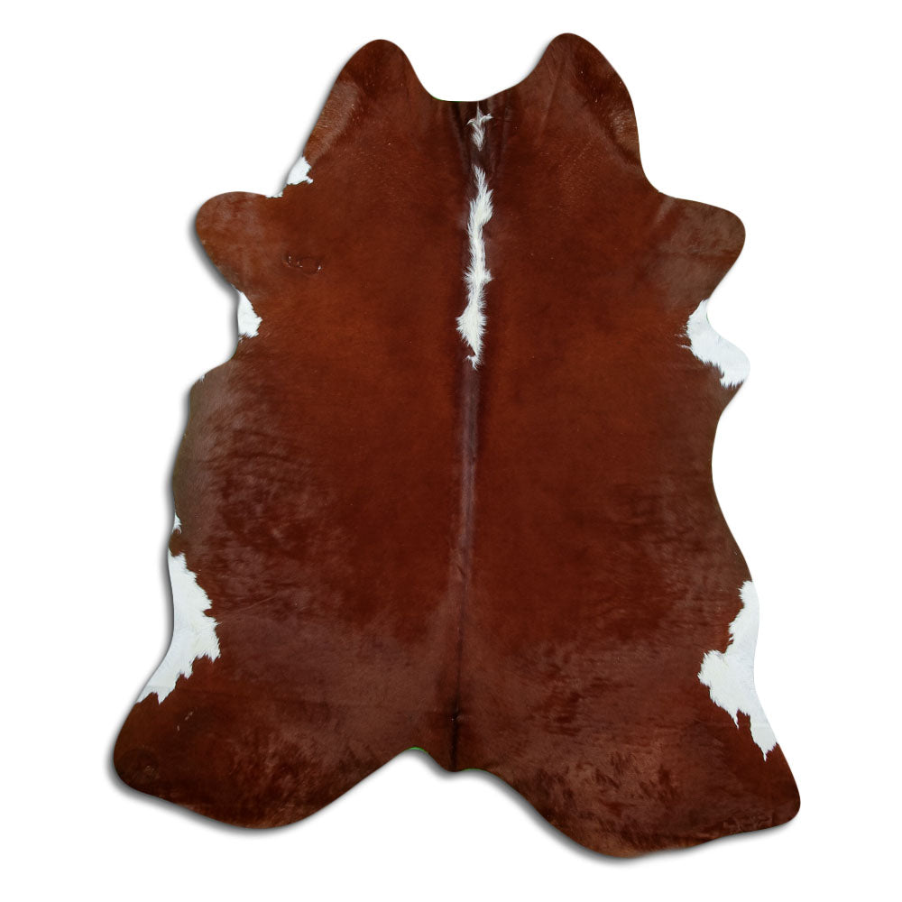 Brown and white cowhide rug XL