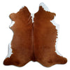 Brown and white cowhide rug XL