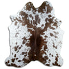 Brown and white cowhide rug M