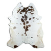Brown and white cowhide rug XL