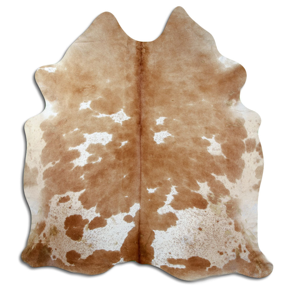 Brown and white cowhide rug XXL