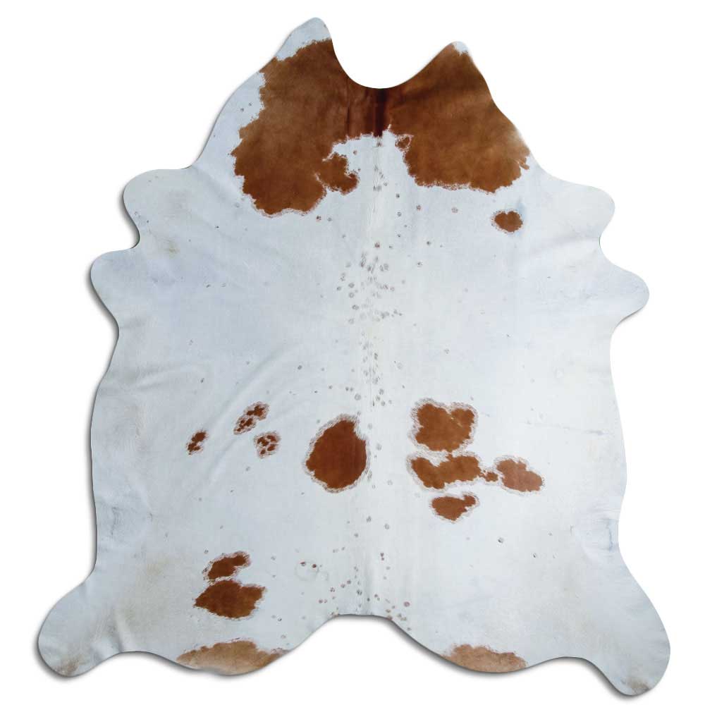 Brown and white cowhide rug XXL