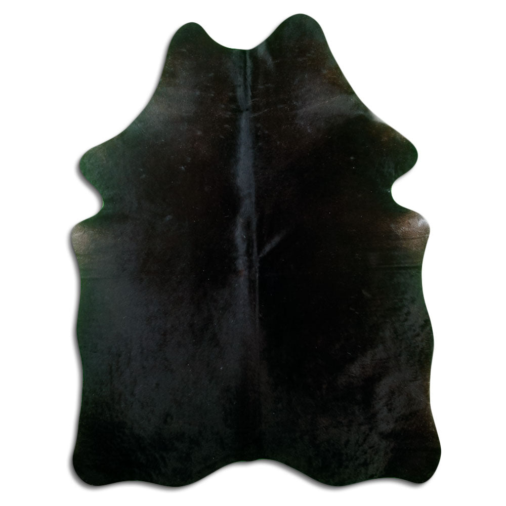 Black cowhide rug L