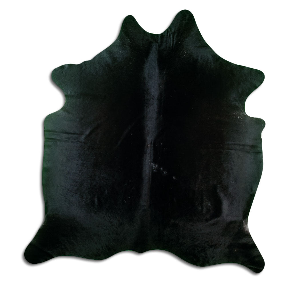 Black cowhide rug L