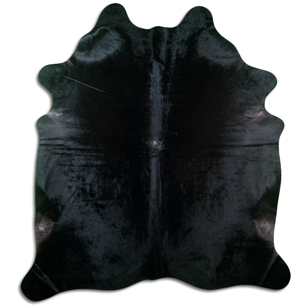 Black cowhide rug XL
