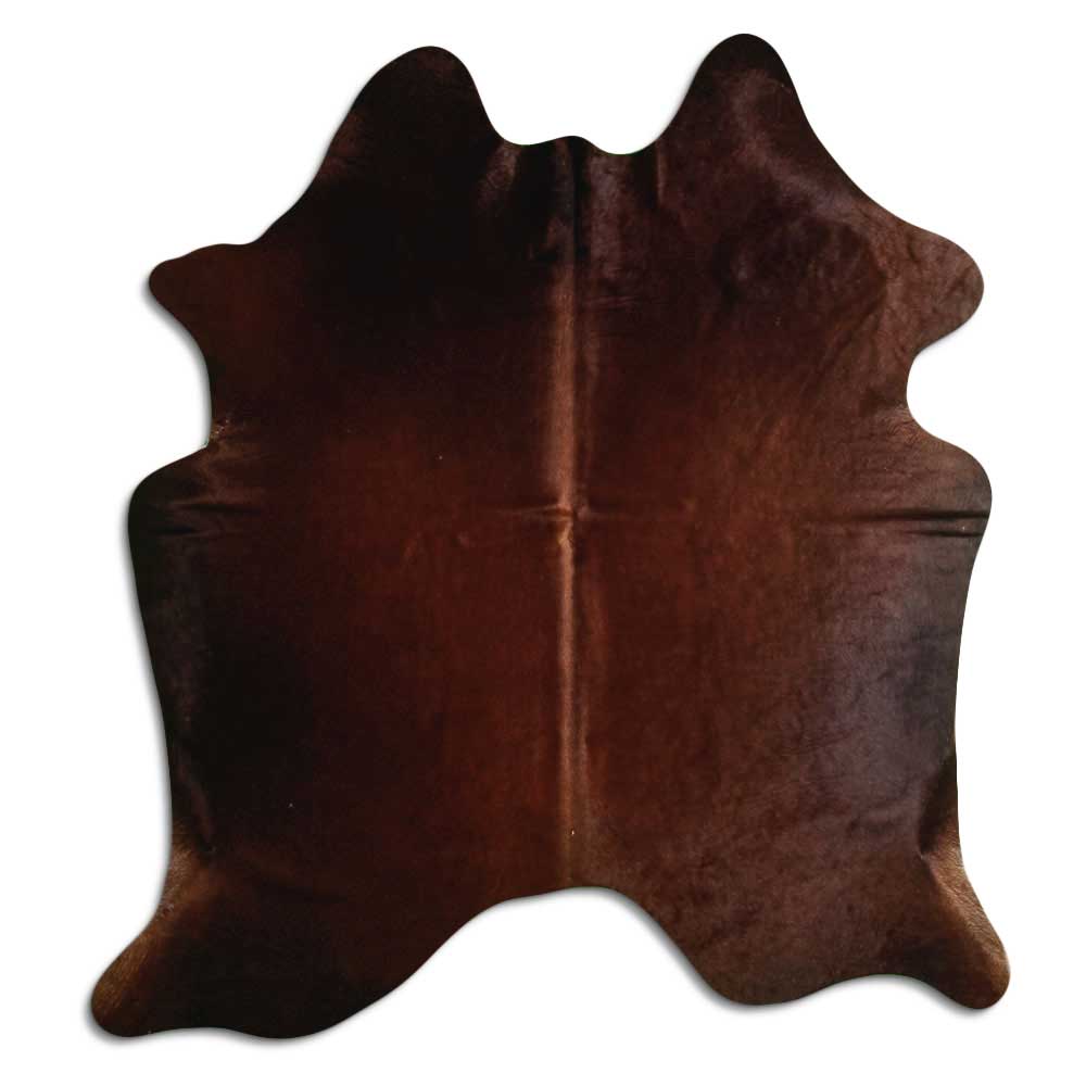 Brown cowhide rug L