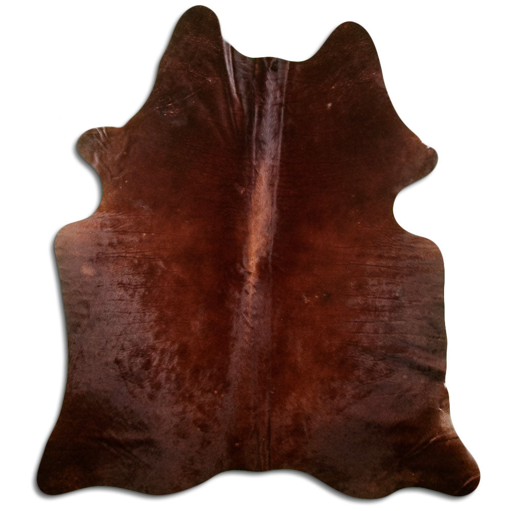 Brown cowhide rug L