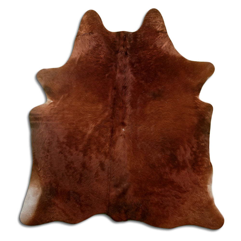 Brown cowhide rug M