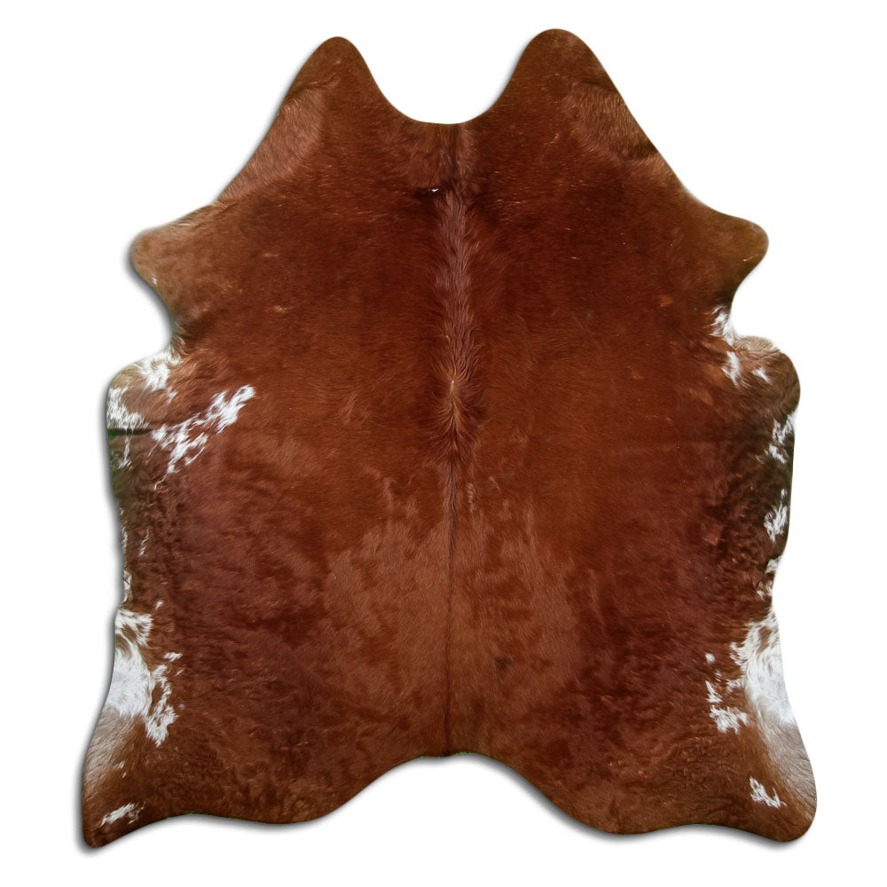 Brown cowhide rug L