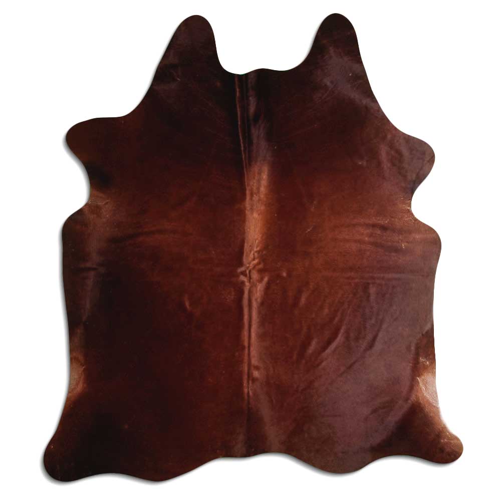 Brown cowhide rug L