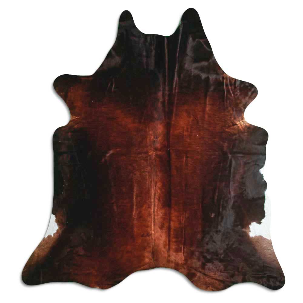 Brown cowhide rug L