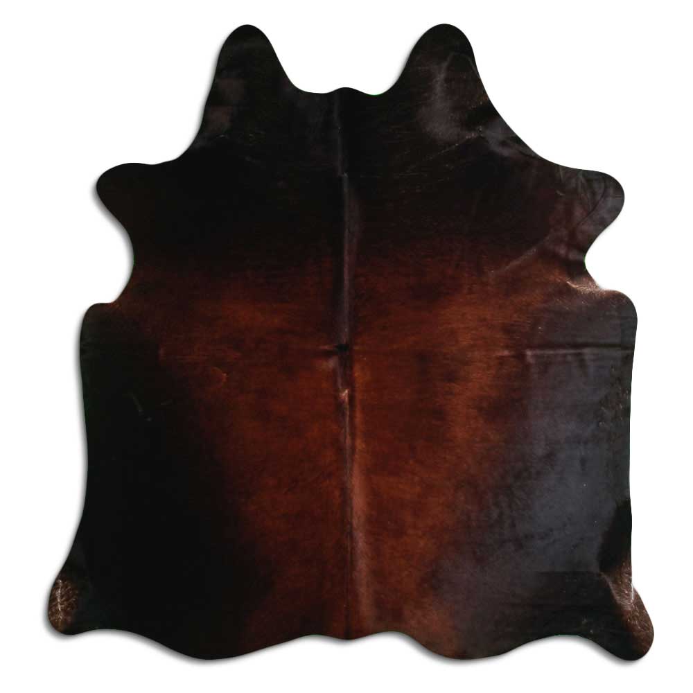 Brown cowhide rug L