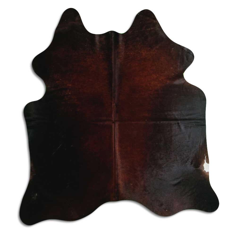 Brown cowhide rug M