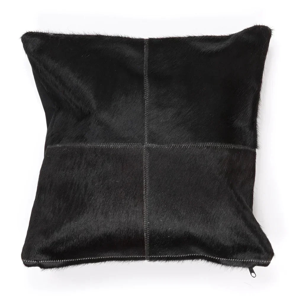 Cowhide Cushion Cover – Black
