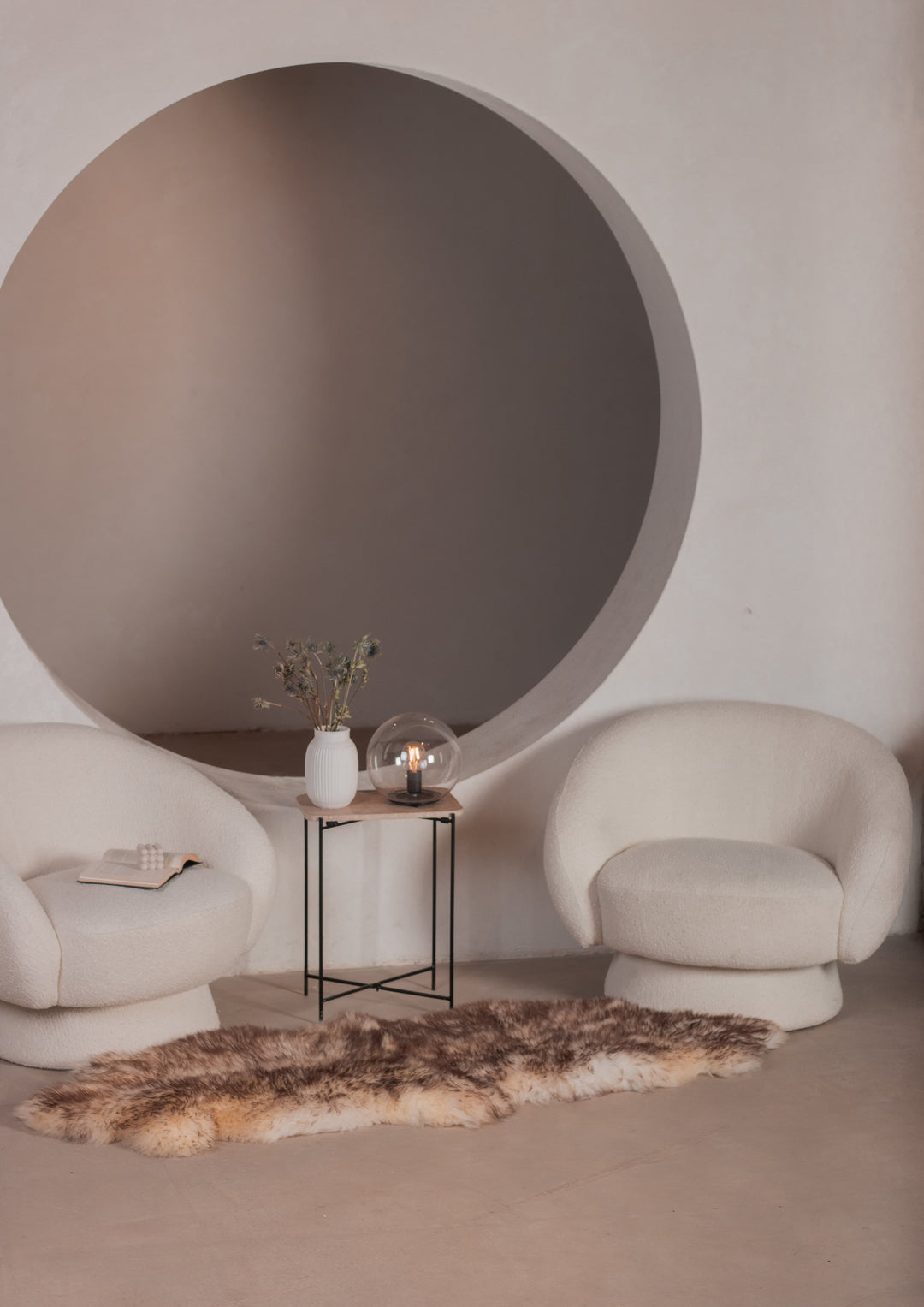 Double mouflon sheepskin rug