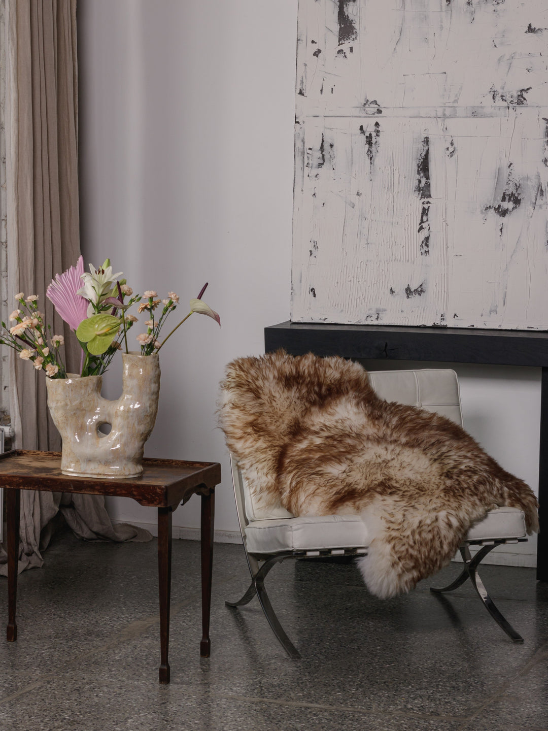 Mouflon sheepskin rug